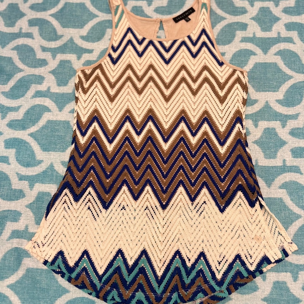 Sanctuary Striped No Sleeve Blouse Tank Top